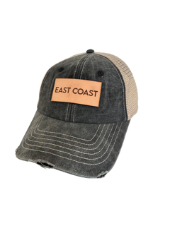 East Coast Leather Patch Hat in Faded Black